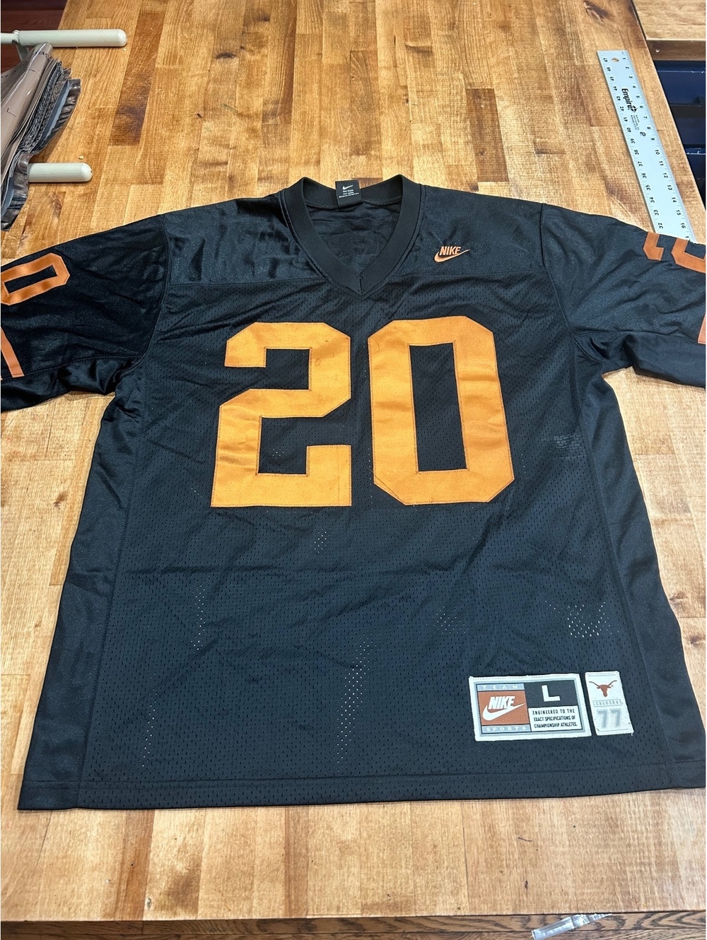 Nike Team Sports Black and Orange University of Texas Football Jersey Size Large